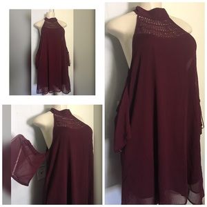 Chiffon dress off shoulder